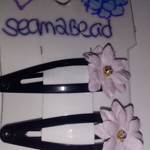 Seamabead Floral Hair Clips